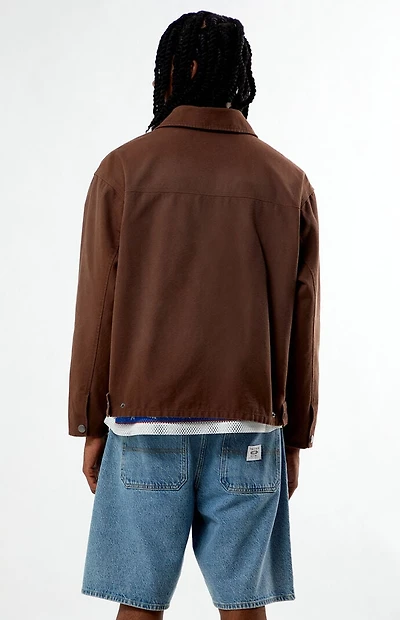 Pacsun Brown Washed Canvas Gas Jacket
