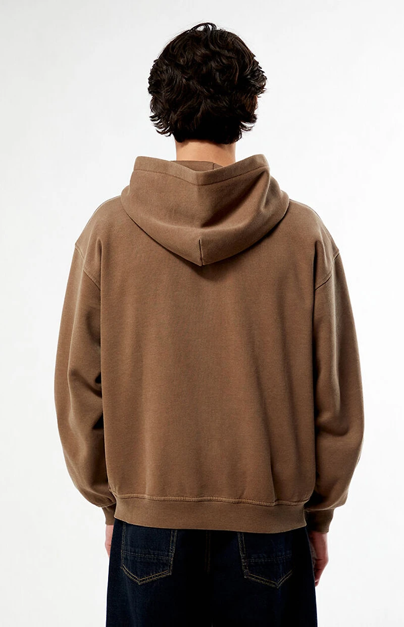 Pacsun Washed Brown Full Zip Hoodie