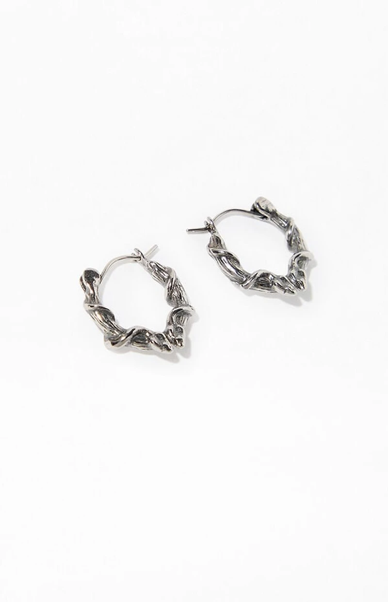 Pacsun Silver Barbed Wire Hoops