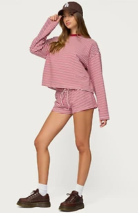 Edikted Jaine Striped Drawstring Shorts
