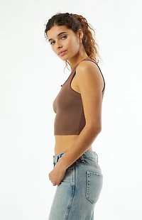 LA Hearts Verona Scalloped Stitch Tank Top