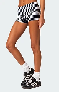 Edikted Striped Fold Over Shorts