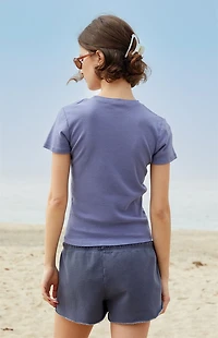 John Galt Blue Loreen Short Sleeve Top