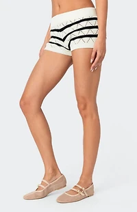 Edikted Galia Striped Knit Shorts