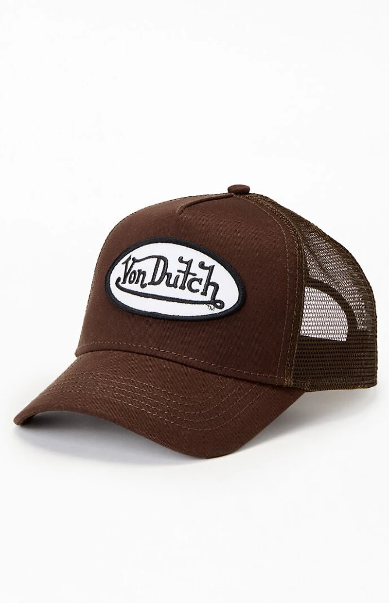 Von Dutch Brown Staple Trucker Hat