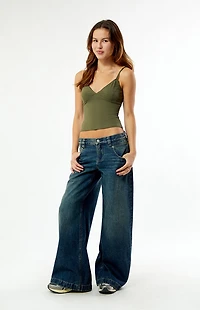 Pacsun Sloane Low Rise Ultra Baggy Jeans Dark Blue