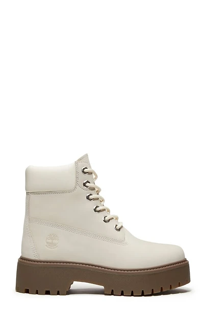 Timberland Women's Natural Nubuck Stone Street 6inch Lace-Up Waterproof Boots