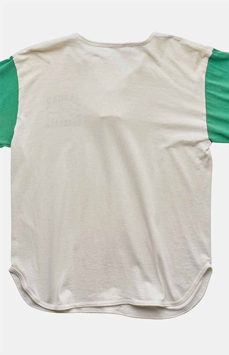 PS VINTAGE 80s Jaguar Baseball Henley Graphic T-Shirt