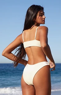 Pacsun Yellow Nancy Velvet High Cut Bikini Bottom