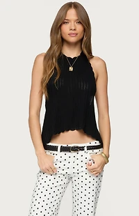 Edikted Ivey Backless Crochet Halter Top