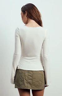 Beverly and Beck Jenna Notched Neck Long Sleeve Top