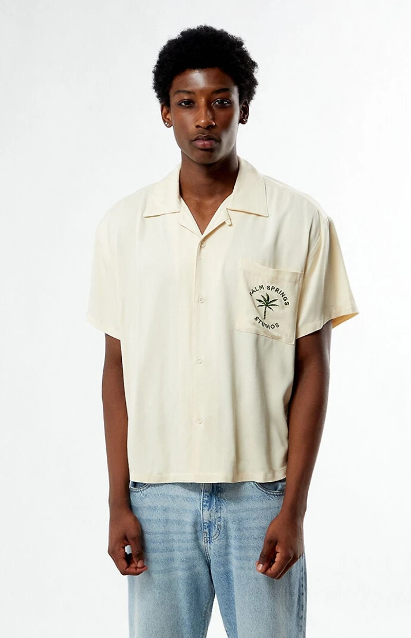 Pacsun Palm Springs Embroidered Woven Camp Shirt