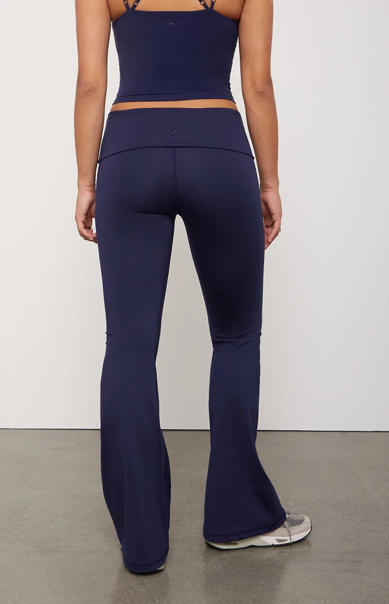 PAC 1980 WHISPER Active Fold-Over Waistband Flare Yoga Pants