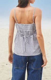 John Galt White & Blue Plaid Edith Tank Top