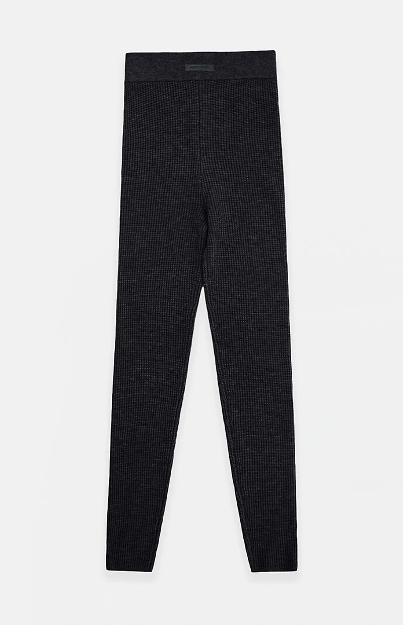 Fear of God ESSENTIALS Women's Jet Black Waffle Knit Leggings