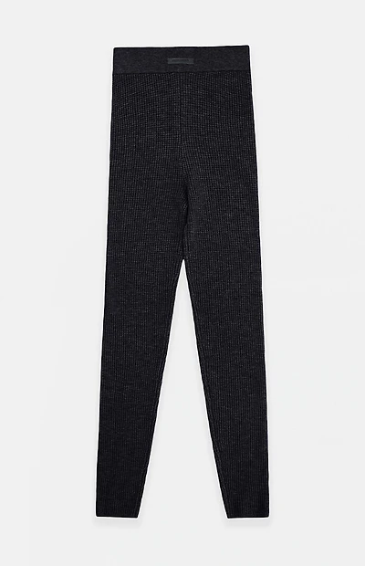 Fear of God ESSENTIALS Women's Jet Black Waffle Knit Leggings