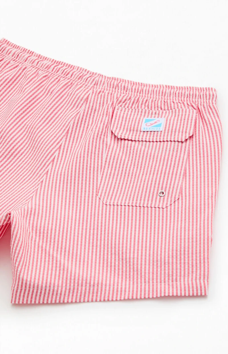 Bermies Striped Seersucker 5" Swim Trunks