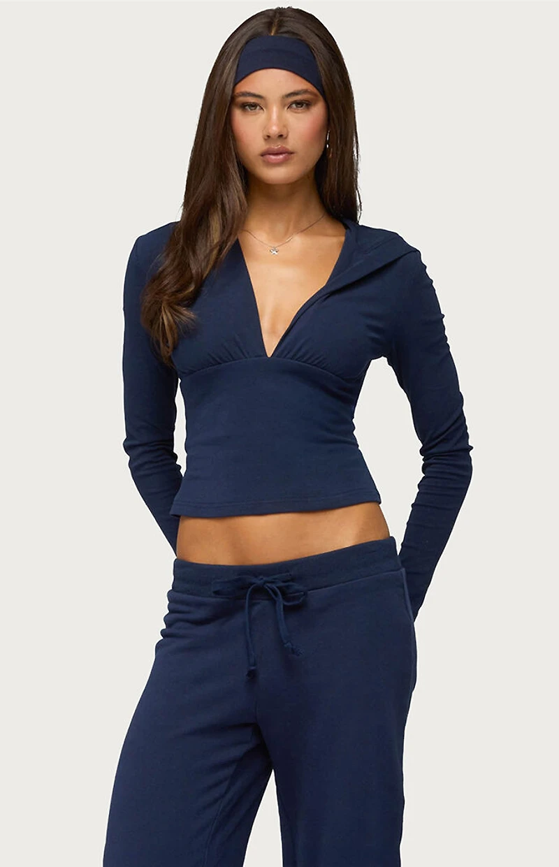 Edikted Natashah Hooded Long Sleeve Top