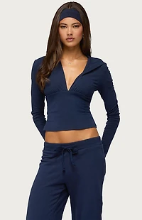 Edikted Natashah Hooded Long Sleeve Top