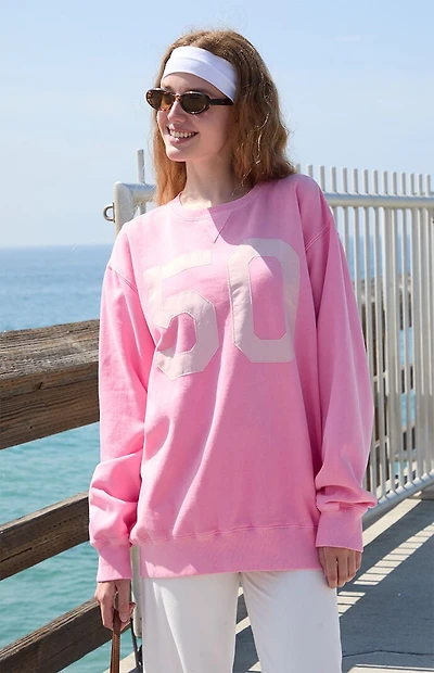 John Galt Light Pink Erica 50 Crew Neck Sweatshirt
