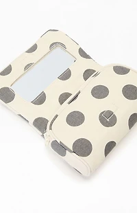 John Galt White and Black Polka Dot Makeup Bag