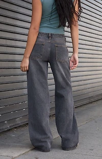 John Galt Washed Black Low Rise Straight Leg Jeans