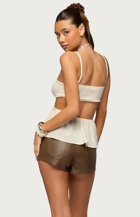 Edikted Rosalyn Cotton Braided Cutout Top