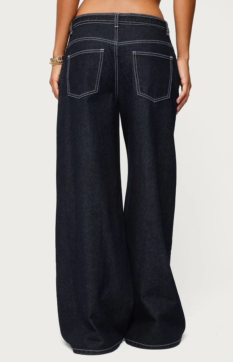 Edikted Karah Belt Low Rise Jeans