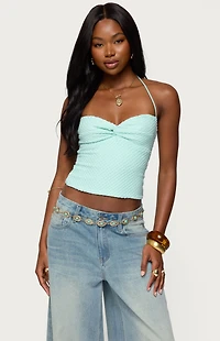 Edikted Zoee Twisted Textured Halter Top