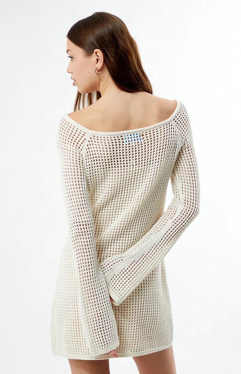 Your Favorite Elena Crochet Boat Neck Mini Dress