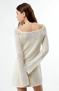 Your Favorite Elena Crochet Boat Neck Mini Dress