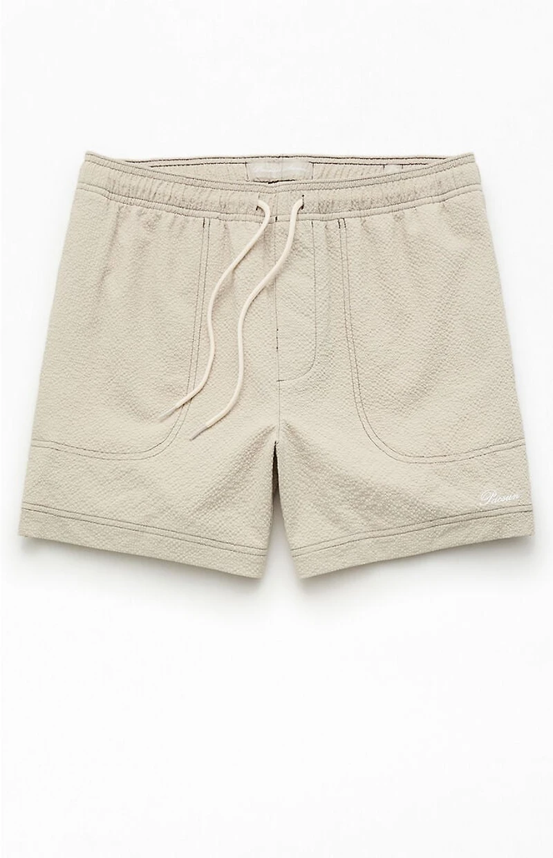 Pacsun Cursive Contrast Stitch 4.5" Swim Trunks