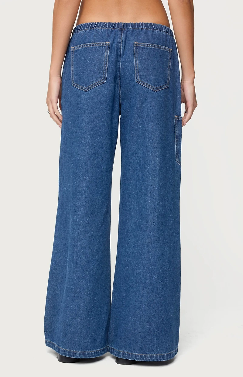 Edikted Vicky Tie Waist Low Rise Baggy Jeans