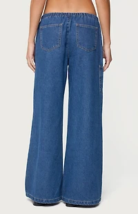 Edikted Vicky Tie Waist Low Rise Baggy Jeans