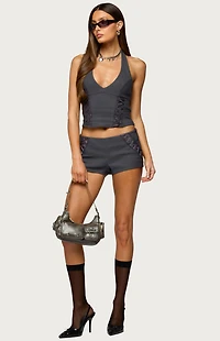 Edikted Lirah Laced Up Halter Top