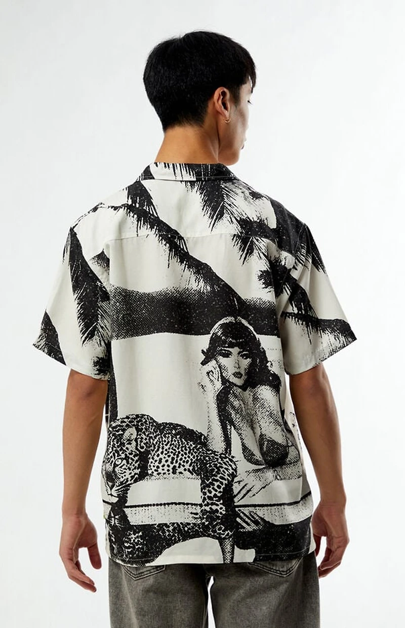 Duvin Design Pool Cat Linen Camp Shirt