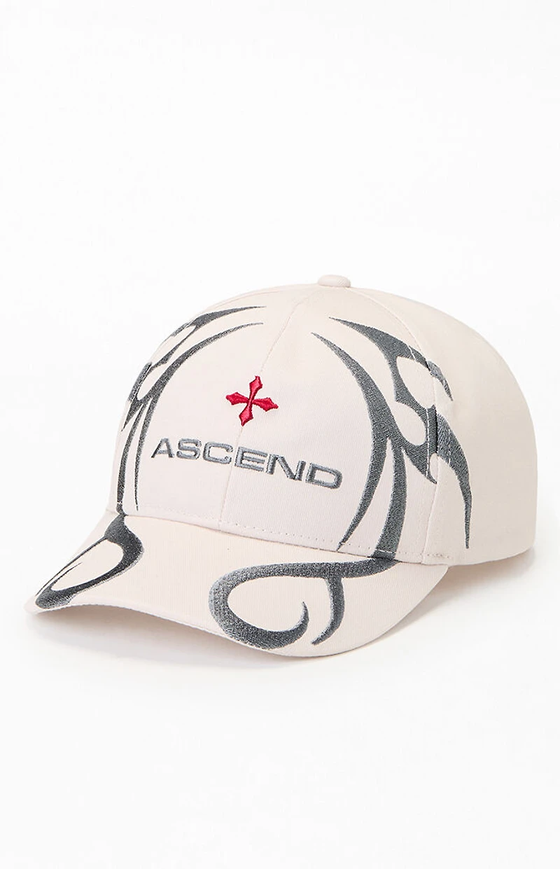Pacsun Cream Ascend Logo Snapback Hat