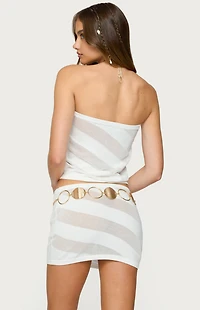 Edikted Carson Sheer Striped Strapless Top