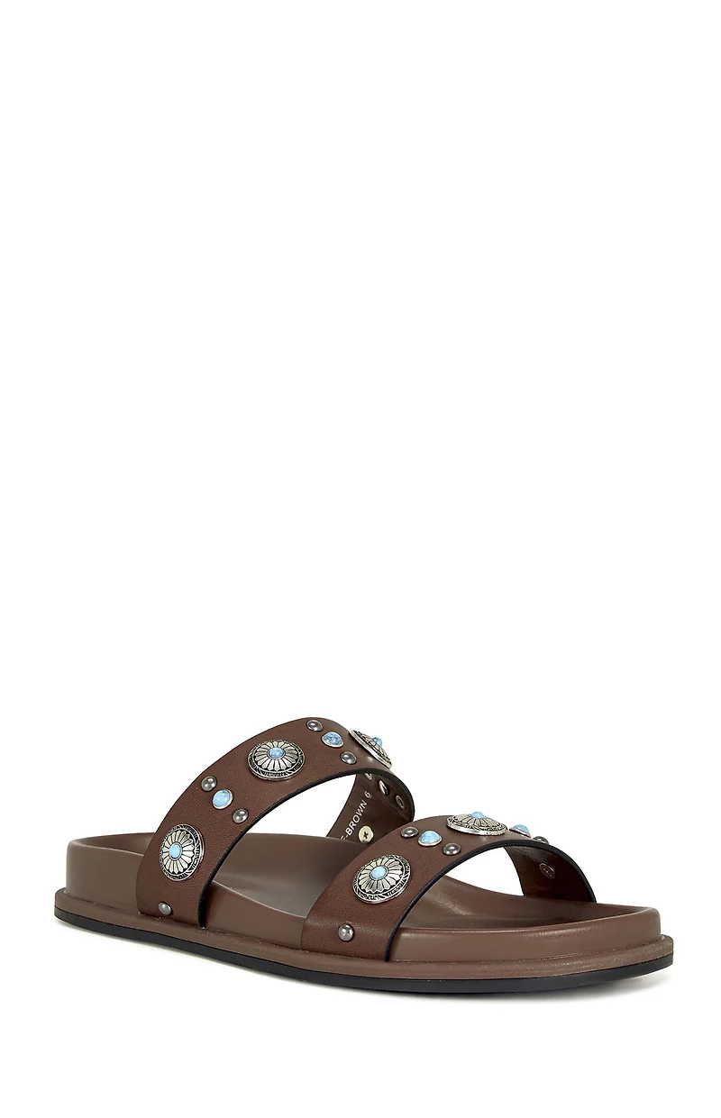 AZALEA WANG Women's Storge Brown Flat Sandals