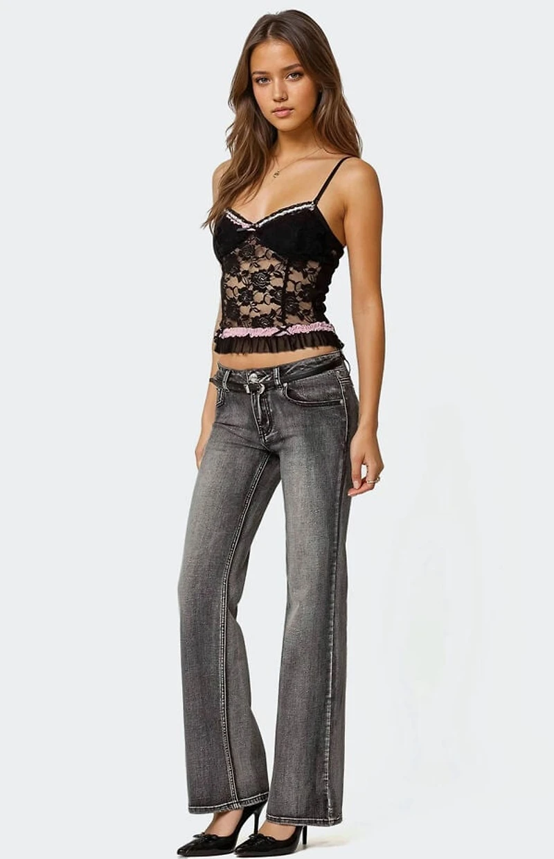Edikted Ellen Sheer Lace Bra Top