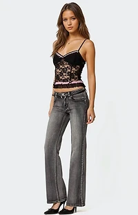Edikted Ellen Sheer Lace Bra Top