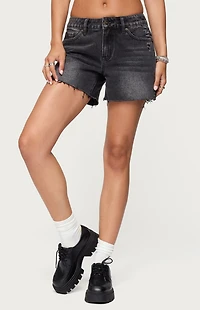Edikted Scottie Low Rise Denim Shorts