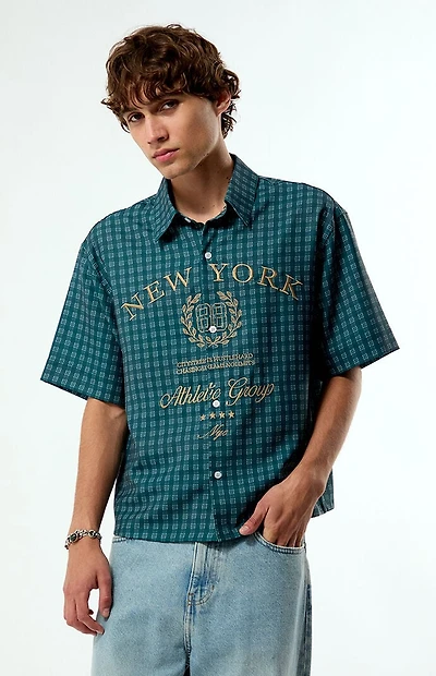 Pacsun Sporting Club Plaid Short Sleeve Shirt