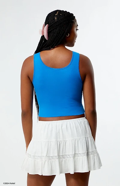 Polly Pocket Blue Lace Trim Tank Top