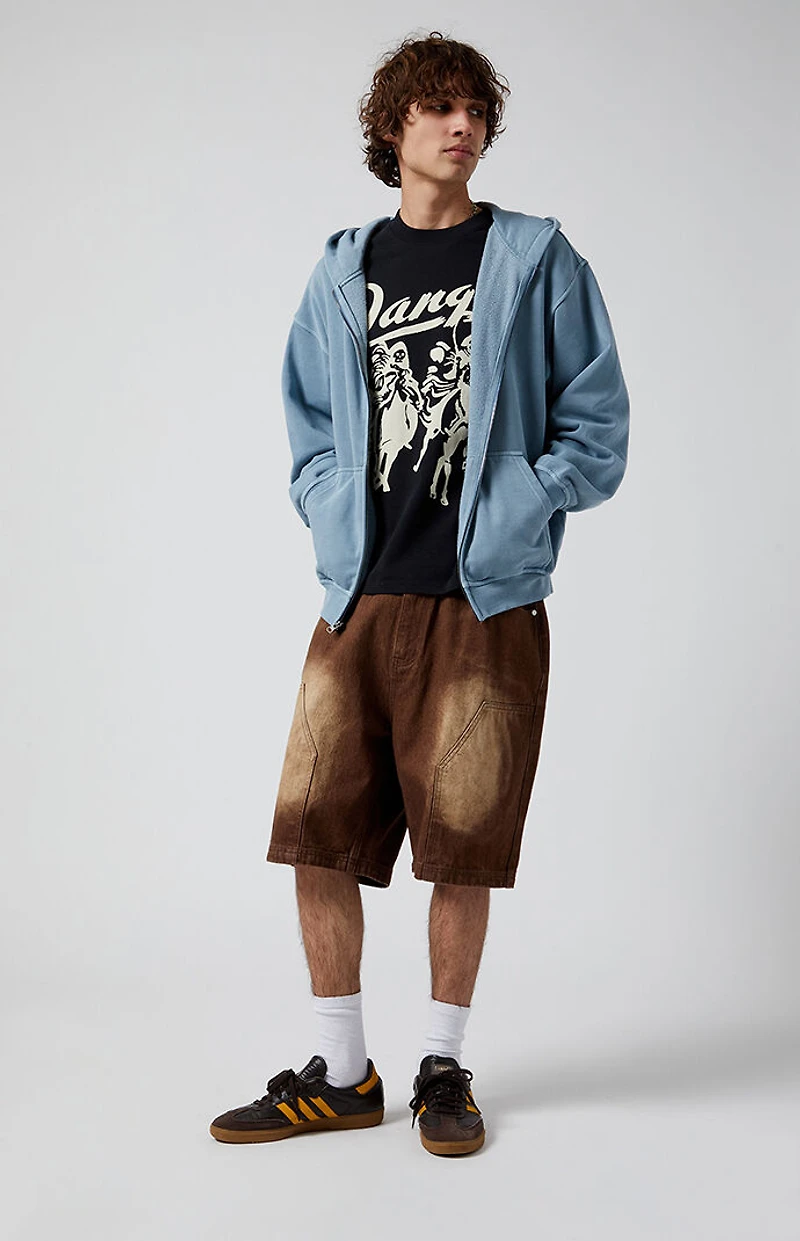 Pacsun Brown Extreme Baggy Denim Shorts