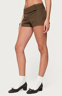 Edikted Karla Pleated Tailored Micro Shorts