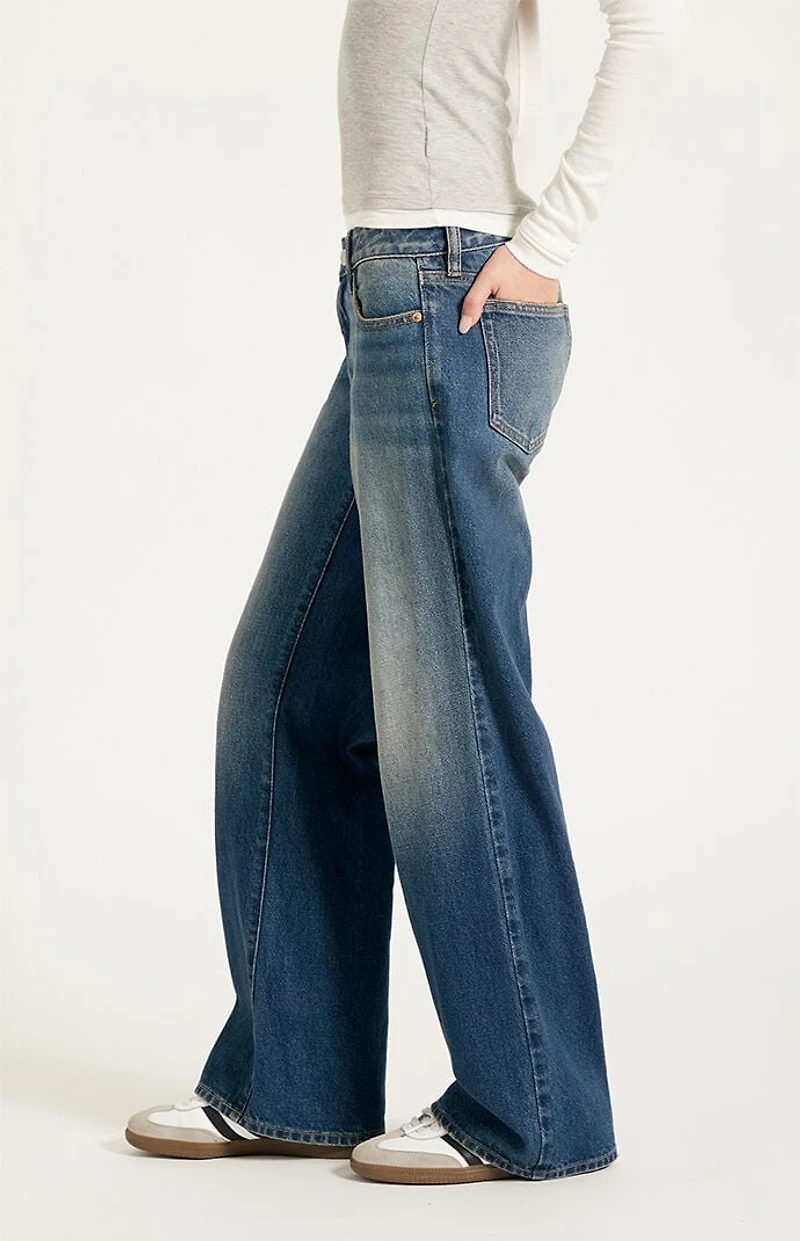 Pacsun Zoe Low Rise Girlfriend Jeans Medium Indigo