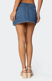 Edikted Heart Pocket Denim Mini Skirt
