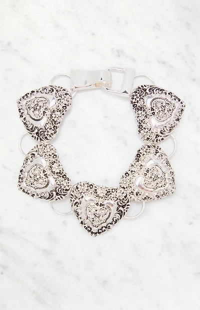 LA Hearts Etched Heart Bracelet