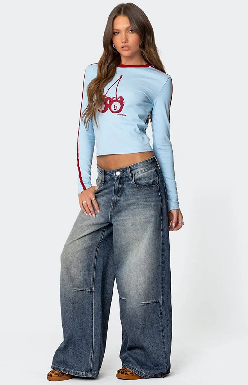 Edikted Cherry 8 Long Sleeve T-Shirt